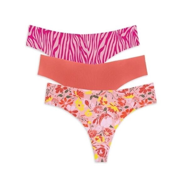 Women's Juniors No Show Thong Underwear Briefs 2, 3-Packs Size XXL 19 - Picture 2 of 5